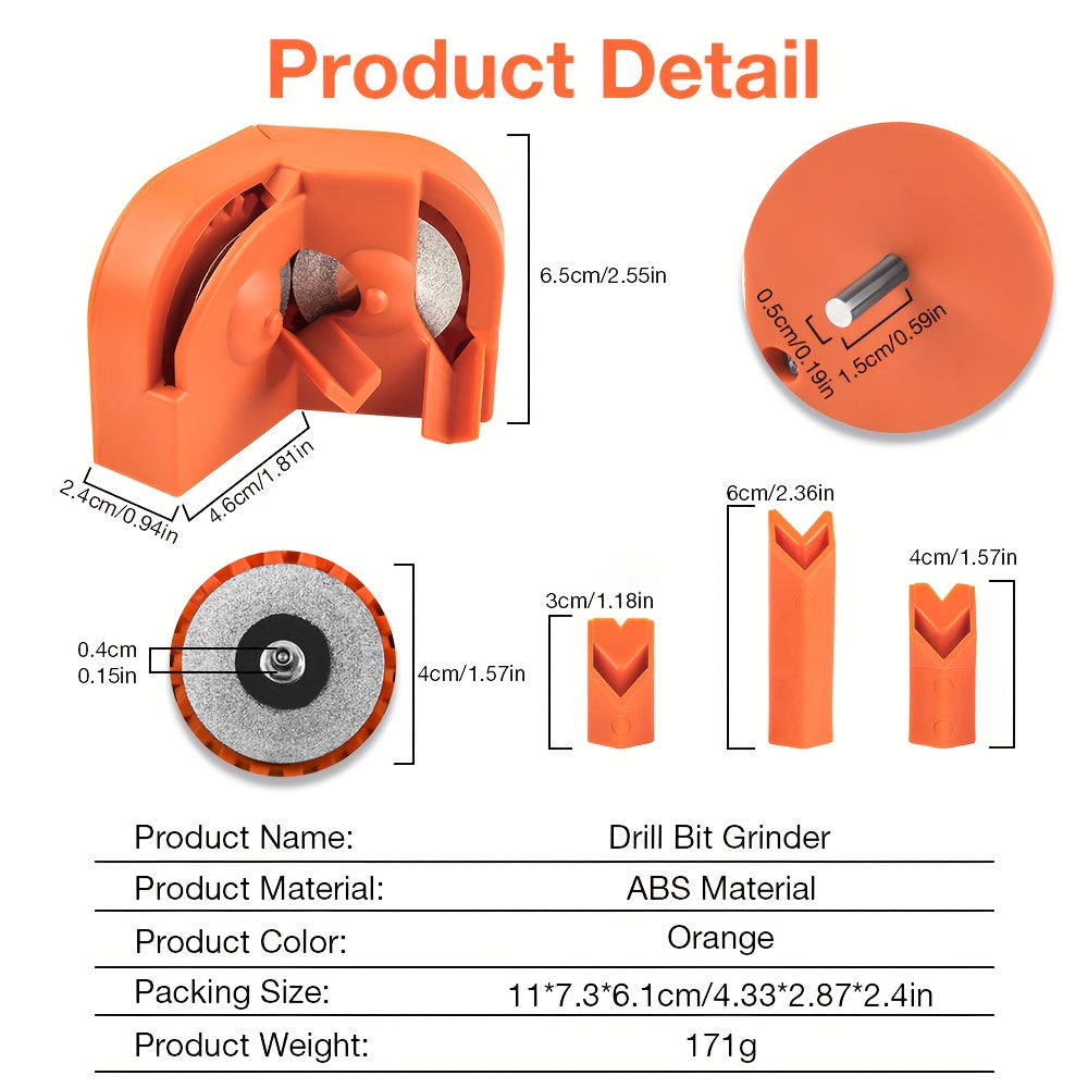 1 Set Multi-functional Twist Drill Grinder, 2-16mm Impact Electric Drill, Wear-resistant Diamond Sharpener, Drill Bit Grinding Tools With 3pcs Drill Bit Positioner For Impact Drills Milling Cutters Knives Scissors Choppers