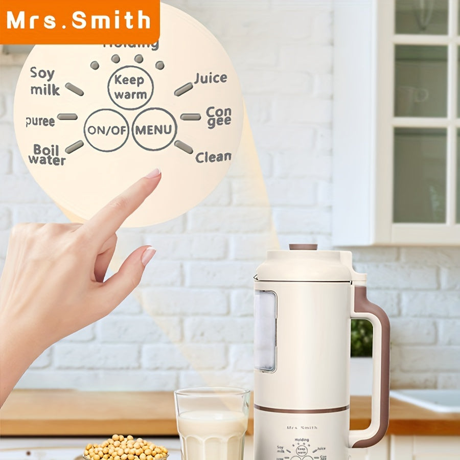 1000ml MRSSMITH Deluxe Portable Mini Soy Milk Maker - Enjoy Fresh Soy Milk and Juices with Advanced 23000RPM Motor, Touch Type Operation, and Self-Cleaning Function - Perfect for 1-4 Person Households with US Plug and 110-130