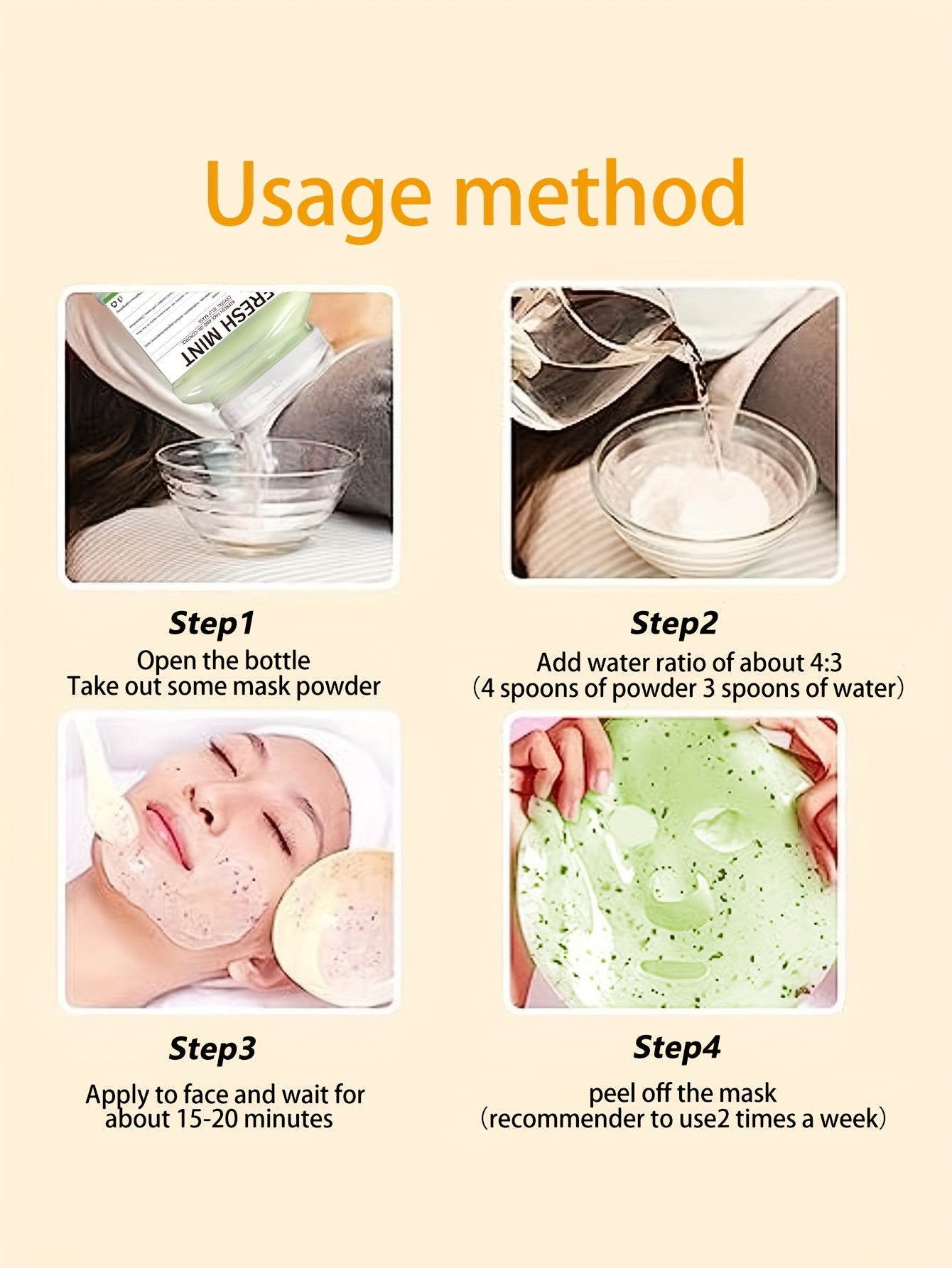 12. 3Fl. Oz Fresh Mint Jelly Mask For Facial Skin Care, Natural Gel Hydro Face Masks, Professional Off Hydro Jelly Mask, Moisturizing, Improving & Hydrating, Mask Powder For Wrinkles