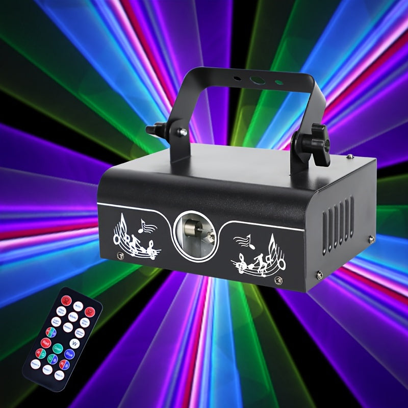 1pc 500mW Animation beam projector lights with remote control, DMX-512 Professional Stage Lighting Equipment DJ sound activity party lights RGB disco lamp ceiling table lamp for Karaoke nightclub Wedding bar Christmas Hallowe