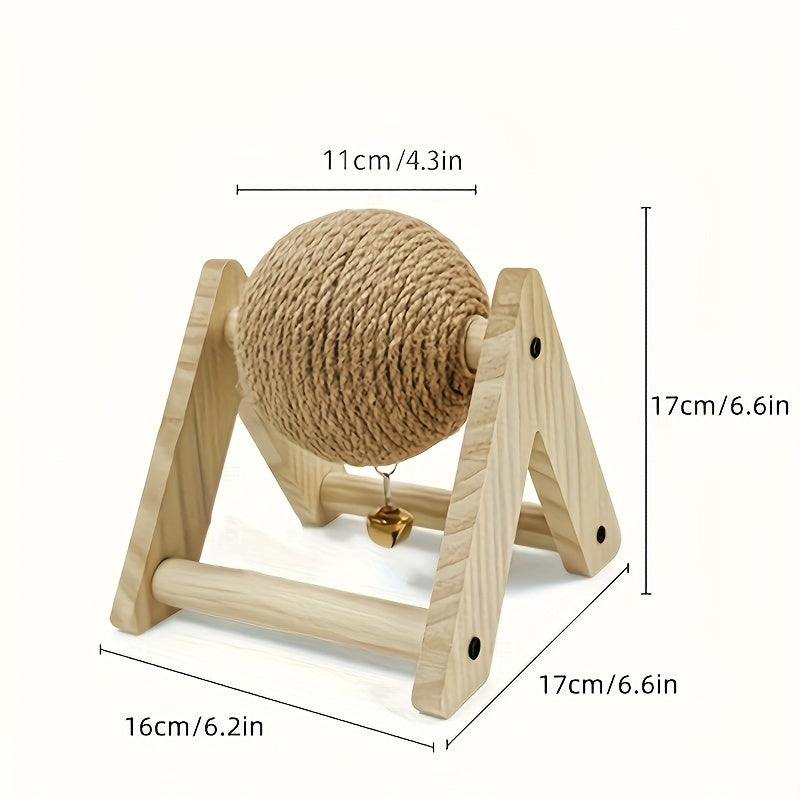 1 PC Polyester Fiber Pet Sisal Claw and Tooth Care Ball Toy for Rabbits - Durable, Non-Toxic, Stress Relief and Venting Toy for Small Animals