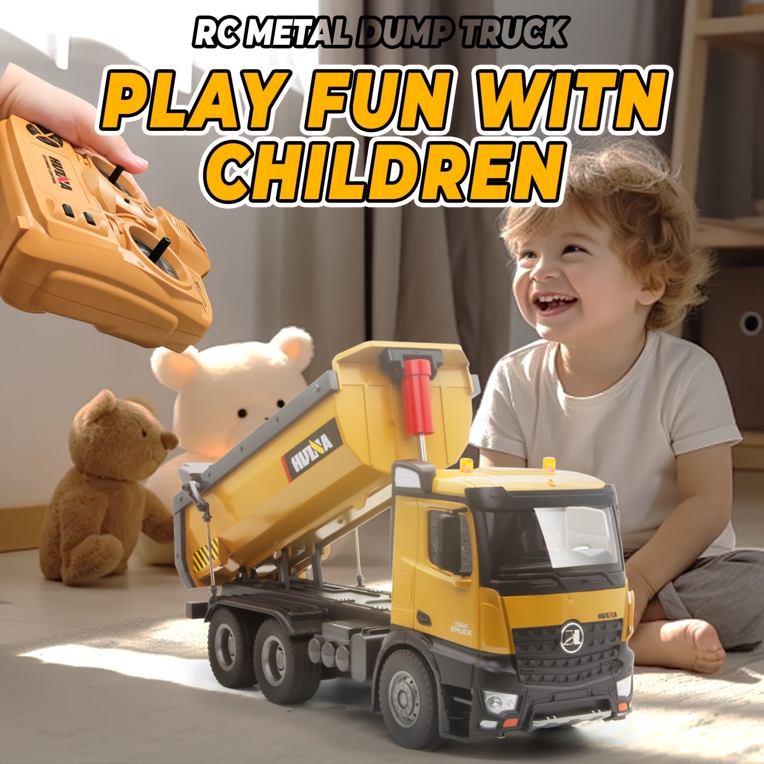 1:14 Scale Ten-channel Large Alloy RC Loading Truck 2.4GHz RC Engineering Truck Remote Control Truck Load 44.09 lbs Sealed Gift Box Holiday Gift Halloween Christmas Gift