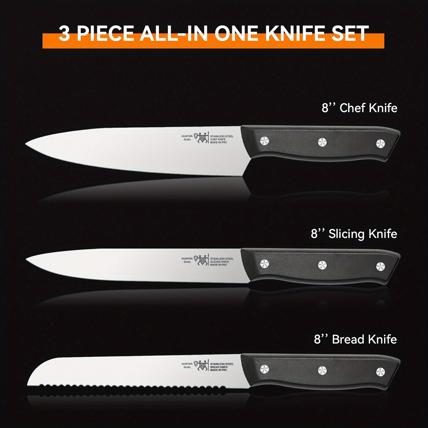 15pcs Knife Set with Sharpener Block - German Stainless Steel, Dishwasher Safe Kitchen Knives with Built-In Sharpener, white
