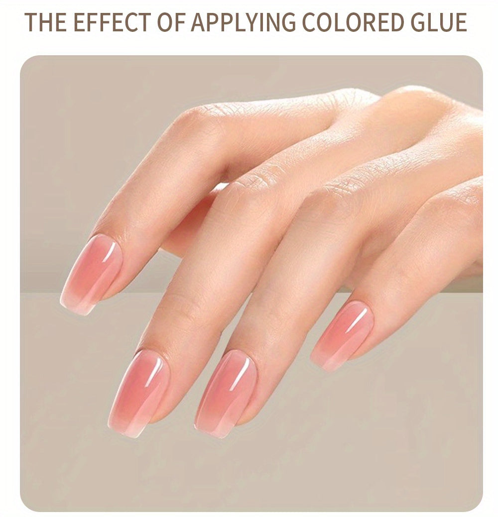 0.51oz Self-Leveling Gel Nail Polish, Clear Hard Gel Nail Extension, 3D Modelling, Rhinestone Glue, Soak Off UV Nail Gel Semi-Permanent Varnish