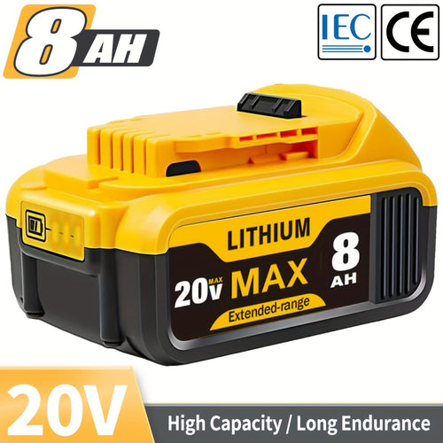 1/2/4PACK 8.0Ah 20V Replacement For Dewalt 20V Max Battery 8000mAh Compatible With Dewalt 20Volt XR Lithium-ion Batteries DCB205 DCB206 DCB207 DCB204 DCB201 DCB200 DCD/DCF/DCG Series Power Tool