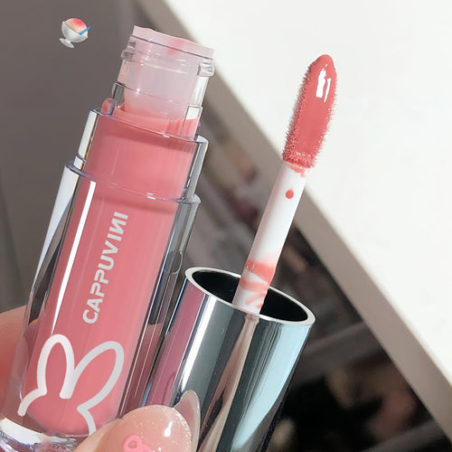 "Cappuvini Hydro-Glow Glassy Lip Gloss/Tint - Low Saturation, Bare-Face Friendly Lipstick For Students & Makeup Enthusiasts"