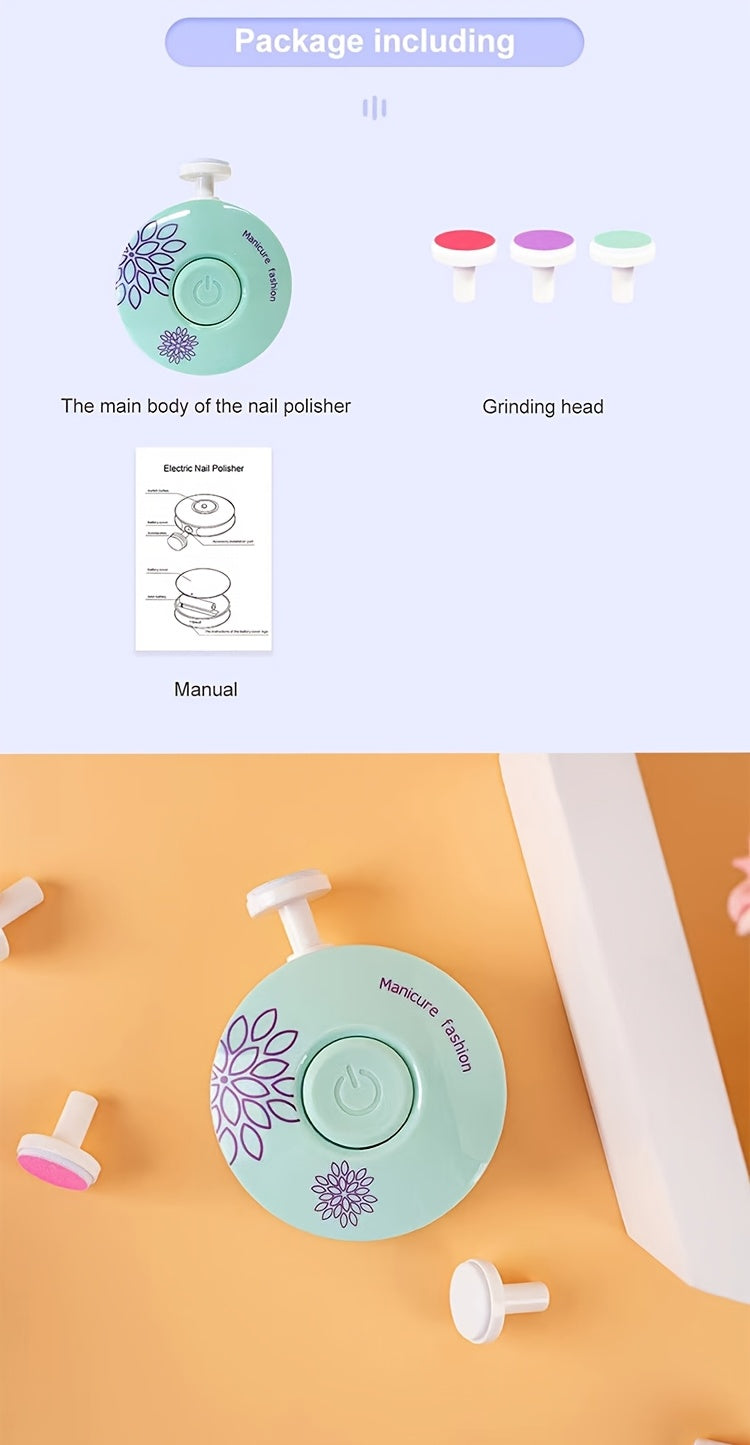 (Without battery)3pcs Electric Baby Nail Trimmer Kid Nail Polisher Tool Infant Manicure Scissors Baby Hygiene Kit Baby Nail Clipper Christmas Halloween Thanksgiving children's gifts