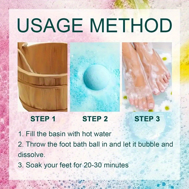 1/4pcs Foot Bath Bomb, SPA Gift Set, Fizzies Effect Bubble Bath Shower Bombs For Women, Herbal Essential Aromatherapy For Girlfriend Mothers Day Birthday Valentines
