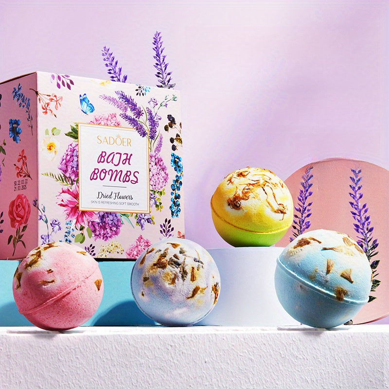 1/4pcs Foot Bath Bomb, SPA Gift Set, Fizzies Effect Bubble Bath Shower Bombs For Women, Herbal Essential Aromatherapy For Girlfriend Mothers Day Birthday Valentines