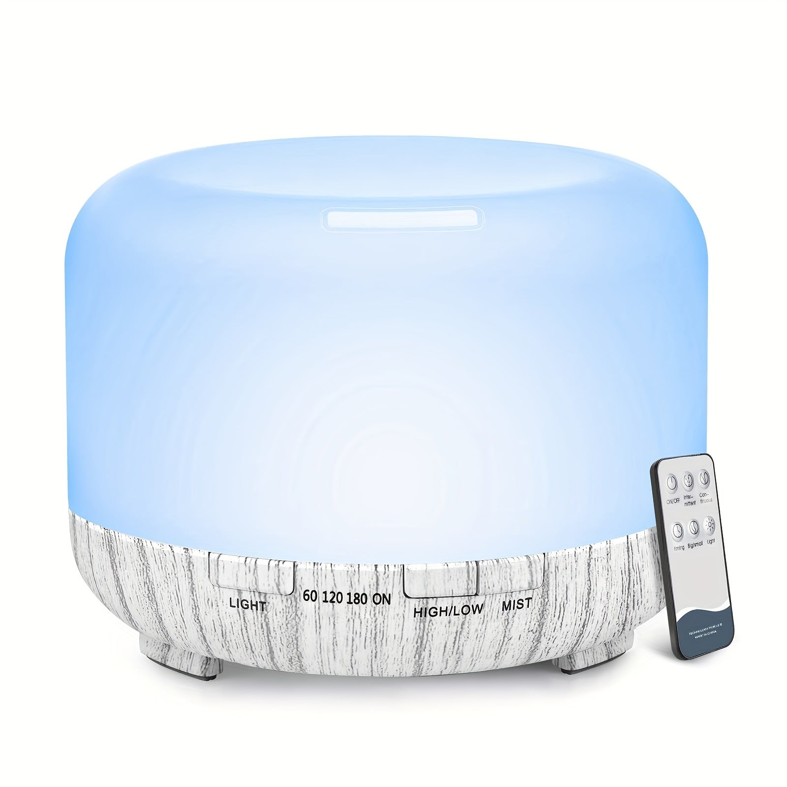 16.91oz Aromatherapy Oil Diffuser, 5V 2A USB Powered Wood Grain Color Essential Oil Aroma Diffuser, Auto Shut Off (When Water Use Out) With Remote Control For Home Office Bedroom