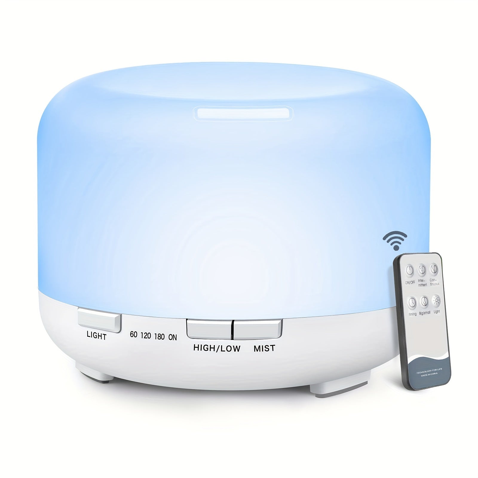 16.91oz Aromatherapy Oil Diffuser, 5V 2A USB Powered Wood Grain Color Essential Oil Aroma Diffuser, Auto Shut Off (When Water Use Out) With Remote Control For Home Office Bedroom