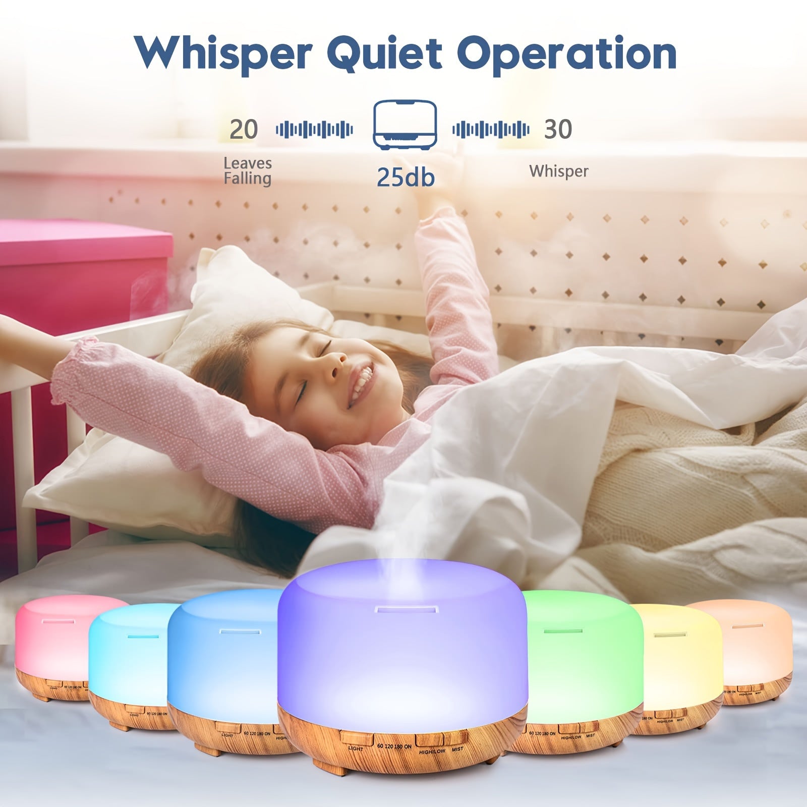 16.91oz Aromatherapy Oil Diffuser, 5V 2A USB Powered Wood Grain Color Essential Oil Aroma Diffuser, Auto Shut Off (When Water Use Out) With Remote Control For Home Office Bedroom