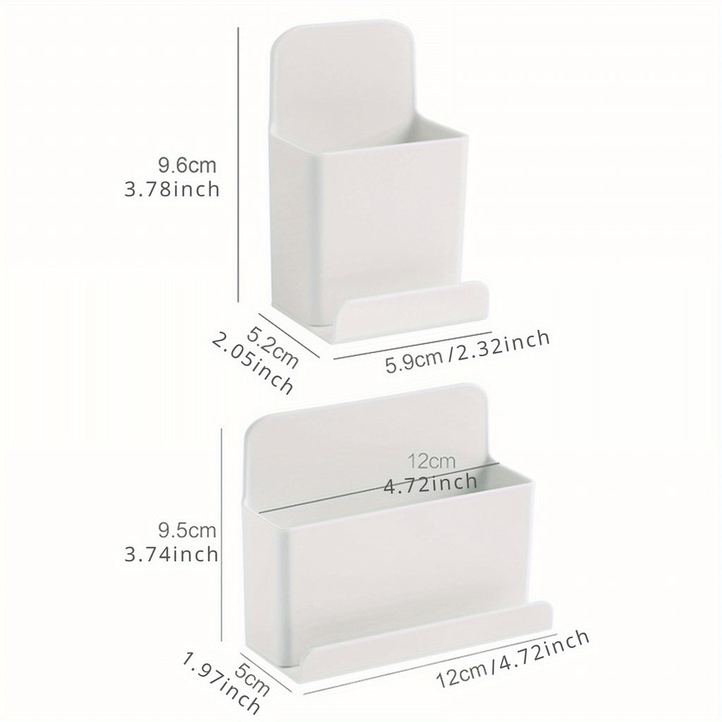 1pc Classic Style Wall Mountable Storage Organizer, Punch-Free Plastic Remote Control Holder & Mobile Phone Charging Bracket, Sundries Storage Rack for Bedroom, Easter Day, Mother's Day, Mom, Carnation