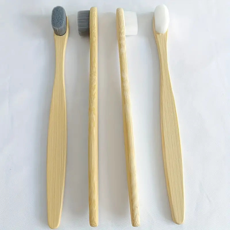 10 Pcs Bamboo Toothbrush Sets Natural Wooden Soft Fur Tooth Brush Eco-friendly Black White Toothbrushes Teeth Cleaning Tools