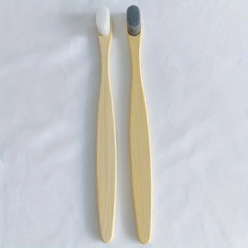 10 Pcs Bamboo Toothbrush Sets Natural Wooden Soft Fur Tooth Brush Eco-friendly Black White Toothbrushes Teeth Cleaning Tools