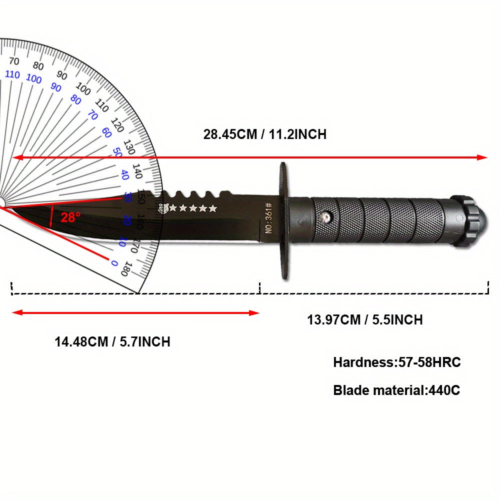 11.22 " Fixed Blade Tactical Knife Survival Camping Military Army Knives