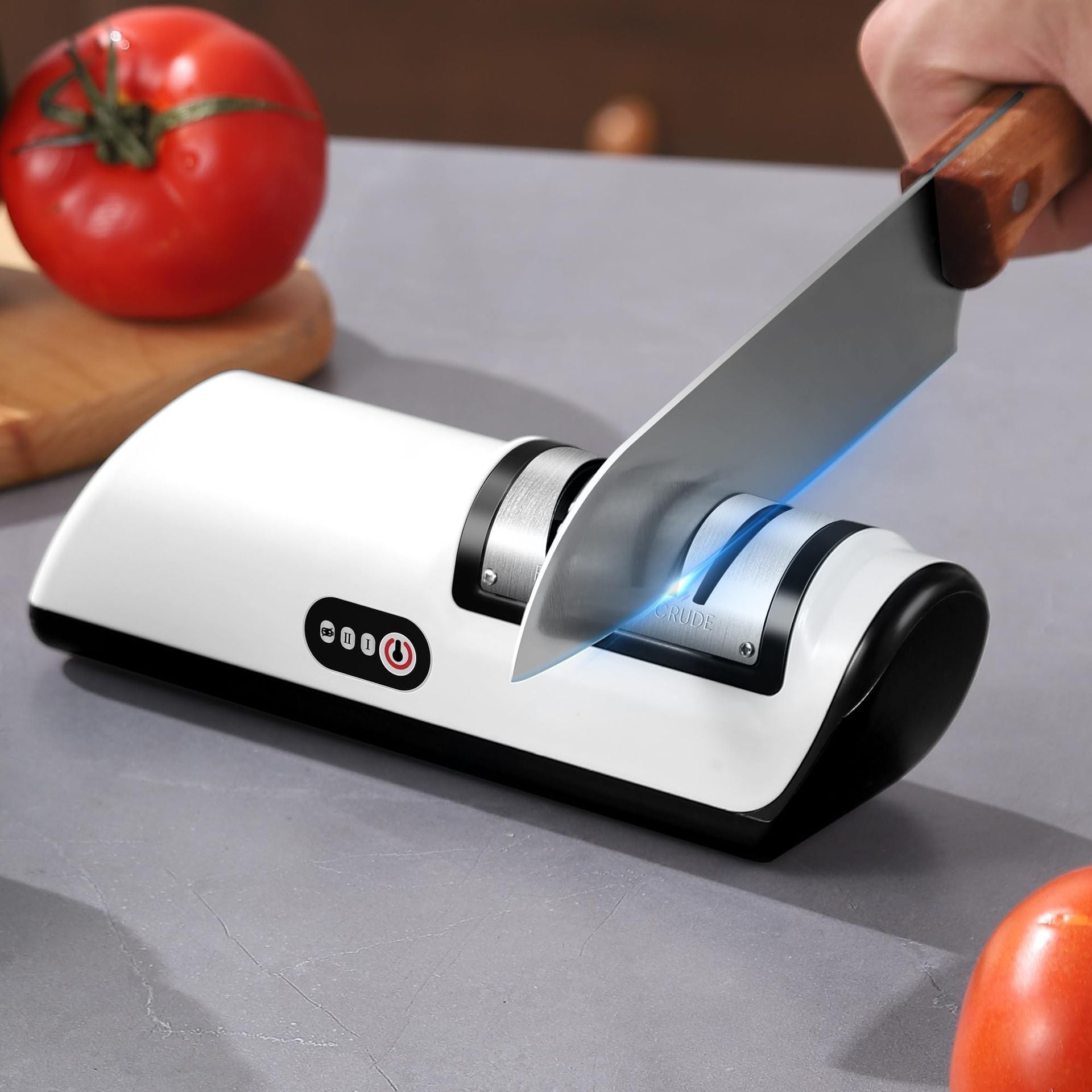 1 Pc High-speed Automatic Electric Knife Sharpener, One-button Operation, Can Sharpen Scissors, Various Knives - Precision Designed Kitchen Gadgets