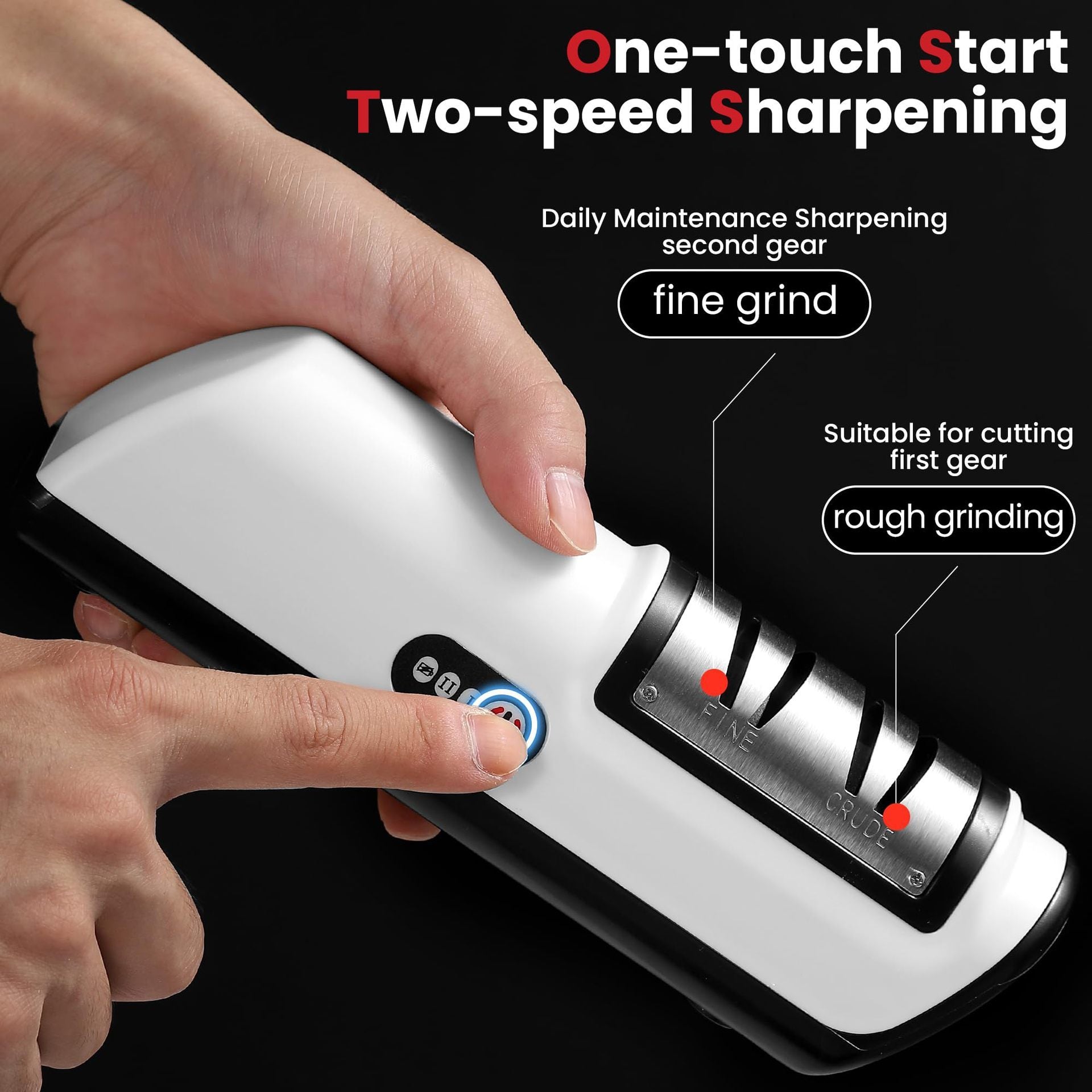 1 Pc High-speed Automatic Electric Knife Sharpener, One-button Operation, Can Sharpen Scissors, Various Knives - Precision Designed Kitchen Gadgets