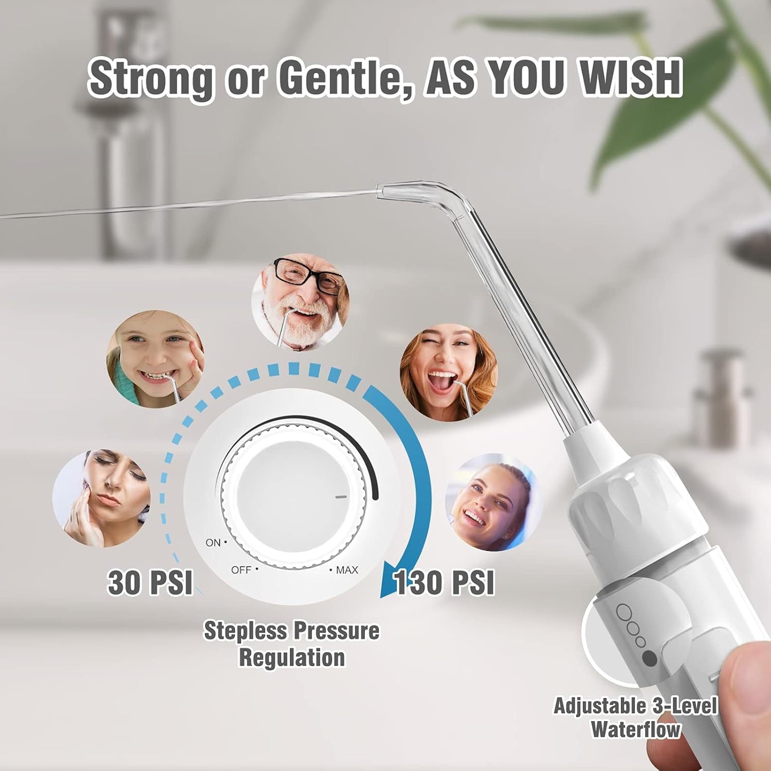 1000ml Large Tank Electric Home Desktop Water Floss with 8 Nozzle, Separate Tooth Head Storage for Oral Care and Tooth Cleaning