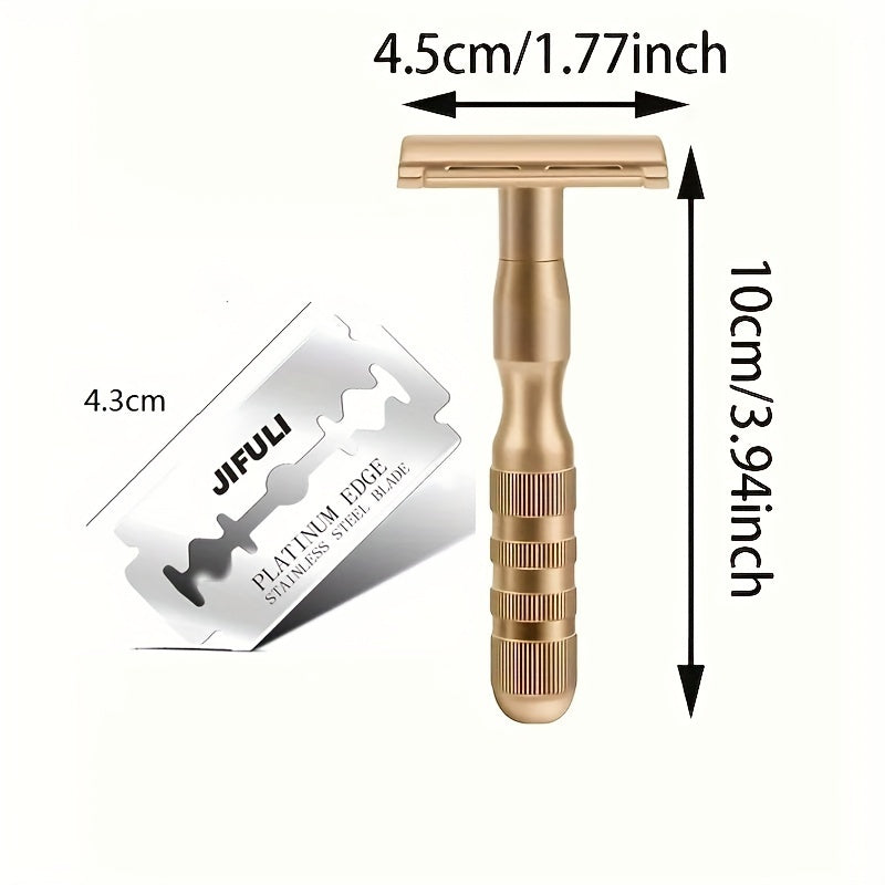 1 Machine + 5 Blades, High Quality Classic Double Edge Safety Razor For Men Shaving&Women Hair Removal Manual Shaver