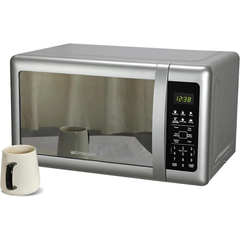 0.7 Cu Ft Silver Mirror Finish, Countertop Microwave Oven