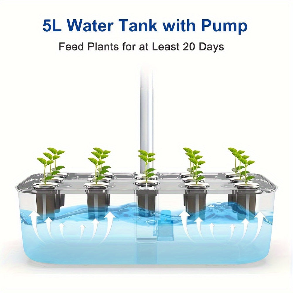 12-Pod Indoor Herb Garden Hydroponic Growing System - Automatic, Silent, Height Adjustable up to 18 Inches, LED Grow Lights, Plant Sprouting Kit - Perfect Indoor Garden Gifts for Home Decoration and Fresh Herbs