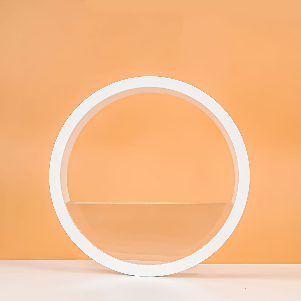 1pc Artistic Wall-Mounted Round Planter, Decorative Plastic Vase for Hydroponic Plants, Self-Watering Succulent Holder, No Battery Required, Modern Home Decor