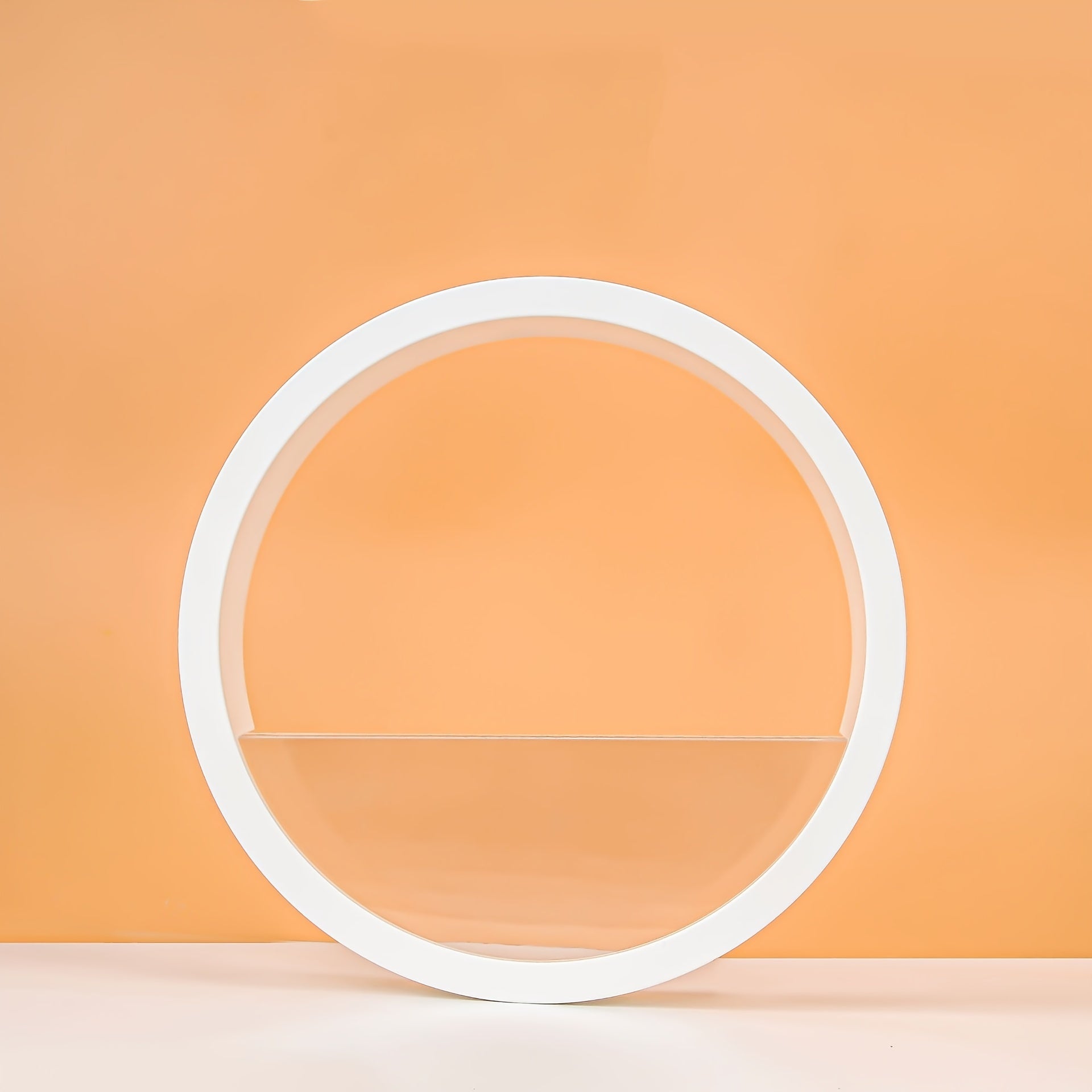 1pc Artistic Wall-Mounted Round Planter, Decorative Plastic Vase for Hydroponic Plants, Self-Watering Succulent Holder, No Battery Required, Modern Home Decor