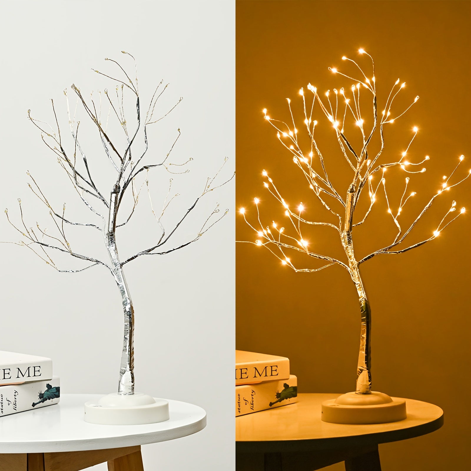 1pc 20-Inch LED Tree Light with 108 Color-Changing LEDs, Battery Powered, Timer Function, Remote Control, and Adjustable Arm for Party, Yard, Bar, Christmas, Halloween, Festival, and Eid Al-Adha Decorations