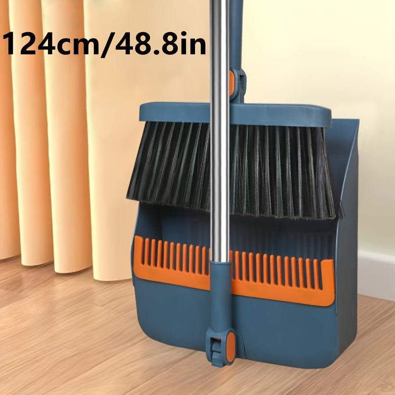 1 Set, Household Broom And Dustpan Set, Durable Sweeping Broom And Dustpan With Long Handle, Creative Dustpan With Comb Tooth, Floor Cleaning Tool, For Home Office School Dorm, Cleaning Supplies, Cleaning Gadgets, Back To Sch