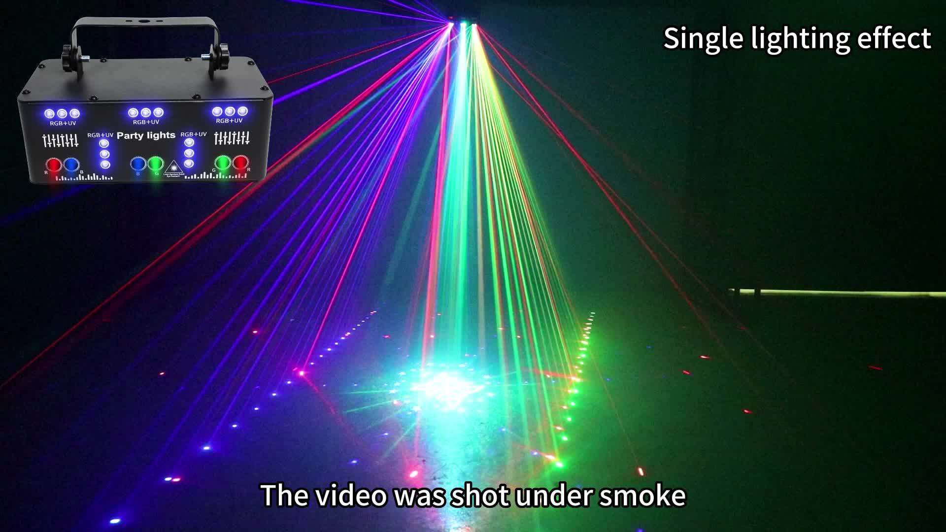 1pc 21 Lens Sound Activity DJ Party Lights, LED Stage Lights With Remote Control, DMX512 Professional DJ Lights UV Black Light RGB Ambient Light Disco Projector Lamp Beam Lights Indoor Decorative Light Ceiling Table Lamp Rave