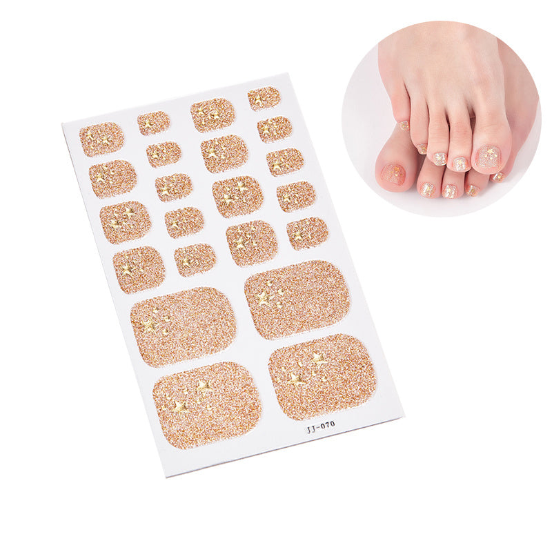 1 Pcs Glittery Glossy Toe Nail Stickers - Self-Adhesive, Hypoallergenic, Reusable, Irregular Shape Stripes Nail Wraps for DIY Nail Art Decoration - Space Theme, Easy to Apply, Long-Lasting, and Single-Use Plastic Nail Tip Dec