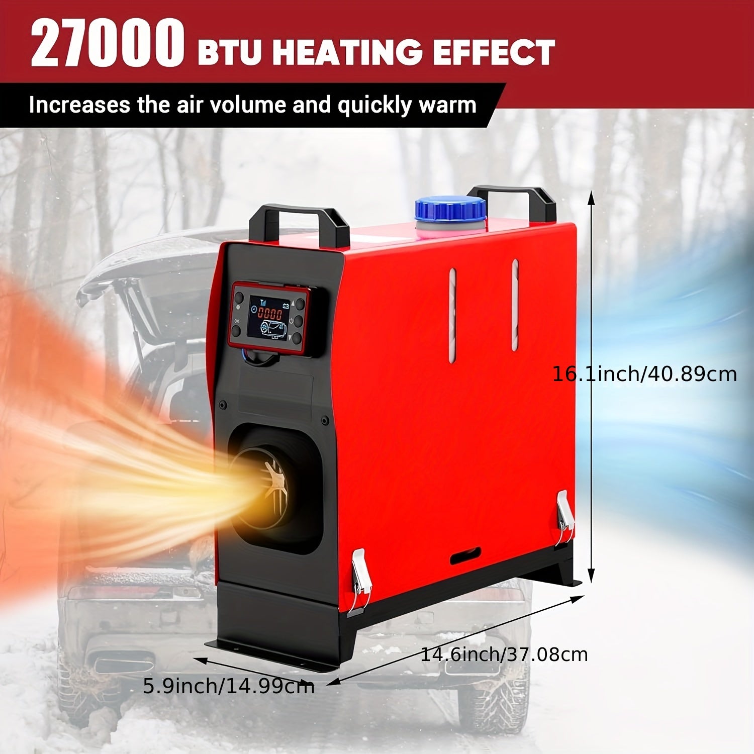 12V 8KW Diesel Heater, All-in-One Diesel Air Heater, Portable Diesel Heater with LCD Monitor & Remote Control, Fast Heating for Tent, Car, RV, Truck, Camper, Trailer, Motorhome, Without Battery