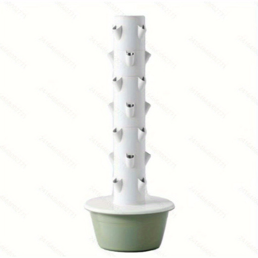 1pc 7 & 9 Layer Hydroponic Plant Tower - White Wooden Indoor Gardening System, Soilless Cultivation, No Electricity Needed, Space-Saving Vertical Planter for Herbs, Leafy Greens & Flowers