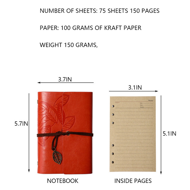 1 Vintage-Style Notebook with 75 Sheets of Kraft Paper Inside - A Unique Surprise Gift