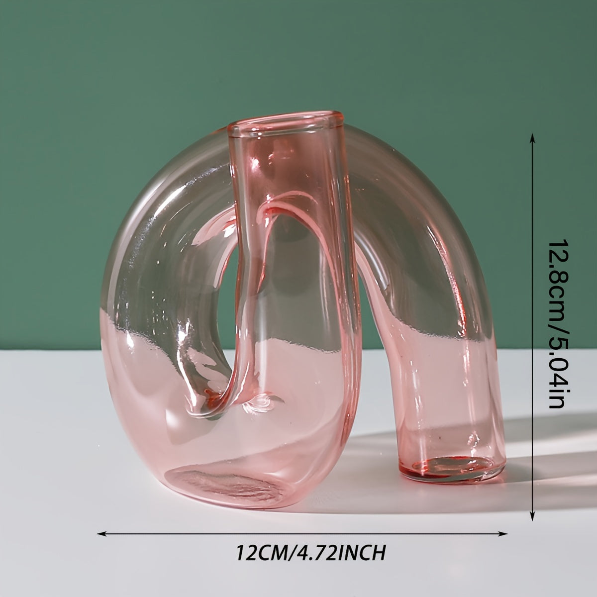 1pc Bohemian Style Glass Vase - Unique Curved Design for Hydroponic Plants, Perfect for Home & Office Decor, Ideal Gift
