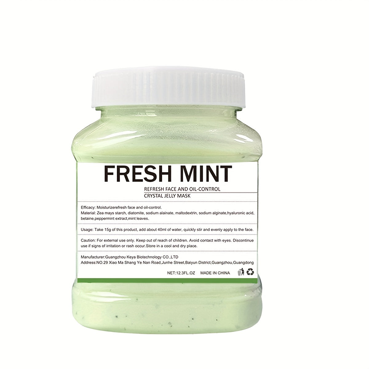 12. 3Fl. Oz Fresh Mint Jelly Mask For Facial Skin Care, Natural Gel Hydro Face Masks, Professional Off Hydro Jelly Mask, Moisturizing, Improving & Hydrating, Mask Powder For Wrinkles