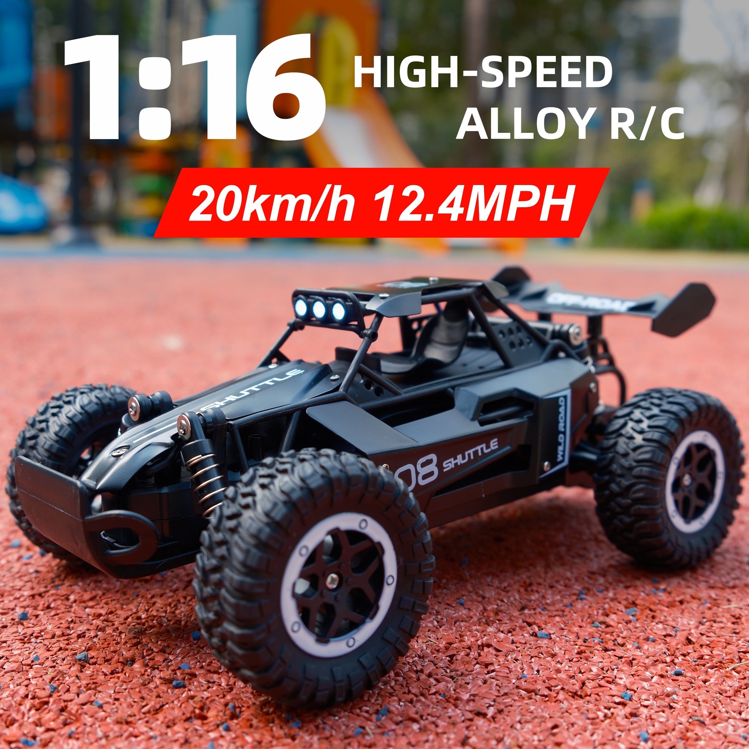 1:16 2.4G Remote Control Car, High-Speed Up To 20 Km/h, All Terrain Off-Road Electric Toy Car, Christmas, Halloween, Thanksgiving Day Gift