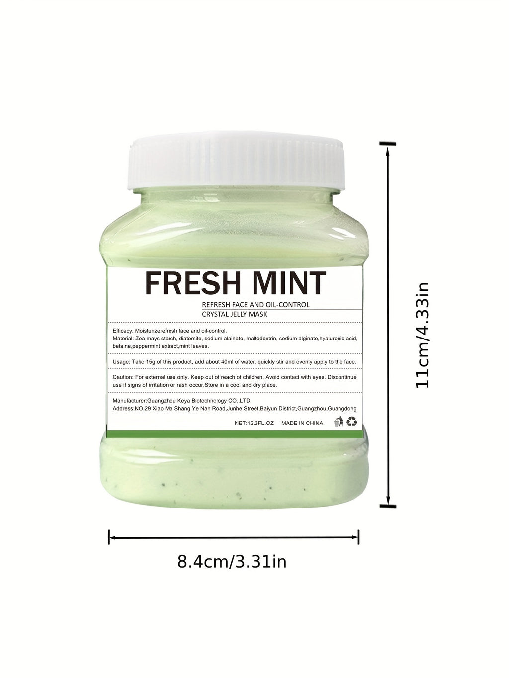 12. 3Fl. Oz Fresh Mint Jelly Mask For Facial Skin Care, Natural Gel Hydro Face Masks, Professional Off Hydro Jelly Mask, Moisturizing, Improving & Hydrating, Mask Powder For Wrinkles