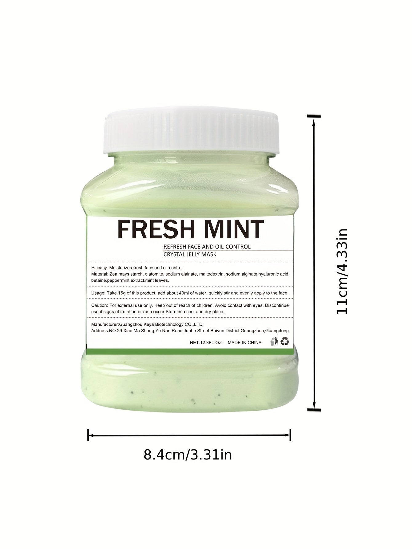 12. 3Fl. Oz Fresh Mint Jelly Mask For Facial Skin Care, Natural Gel Hydro Face Masks, Professional Off Hydro Jelly Mask, Moisturizing, Improving & Hydrating, Mask Powder For Wrinkles