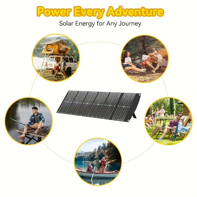 100W Portable Foldable Solar Panel Charger - High Efficiency Solar Charger with USB-C PD3.0, USB-A QC3.0, And DC 20V Output, Lightweight & Compact Design for Camping, Hiking, RV Travel, Fishing, And Outdoor Adventures