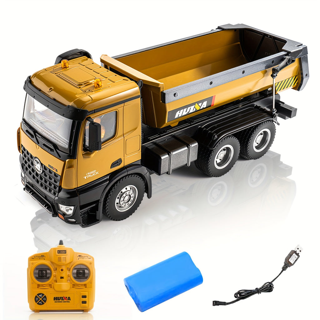 1:14 Scale Ten-channel Large Alloy RC Loading Truck 2.4GHz RC Engineering Truck Remote Control Truck Load 44.09 lbs Sealed Gift Box Holiday Gift Halloween Christmas Gift