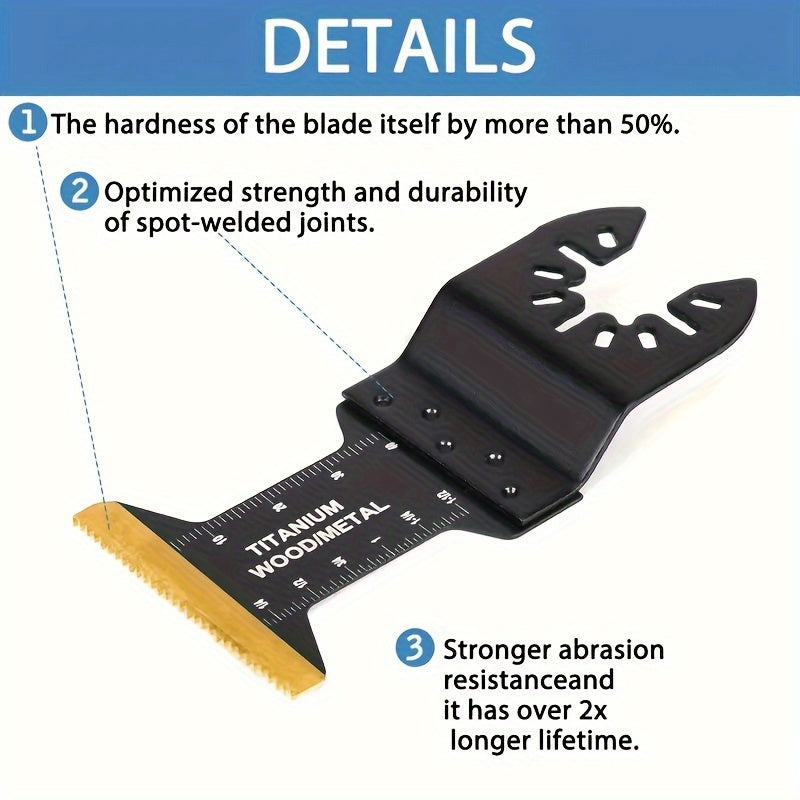 18pcs Titanium Multi Tool Blades, Professional Universal Quick Release Oscillating Saw Blades for Cutting Metal, Nails, Wood and Plastic, Compatible with Milwaukee, Ryobi and Dewalt