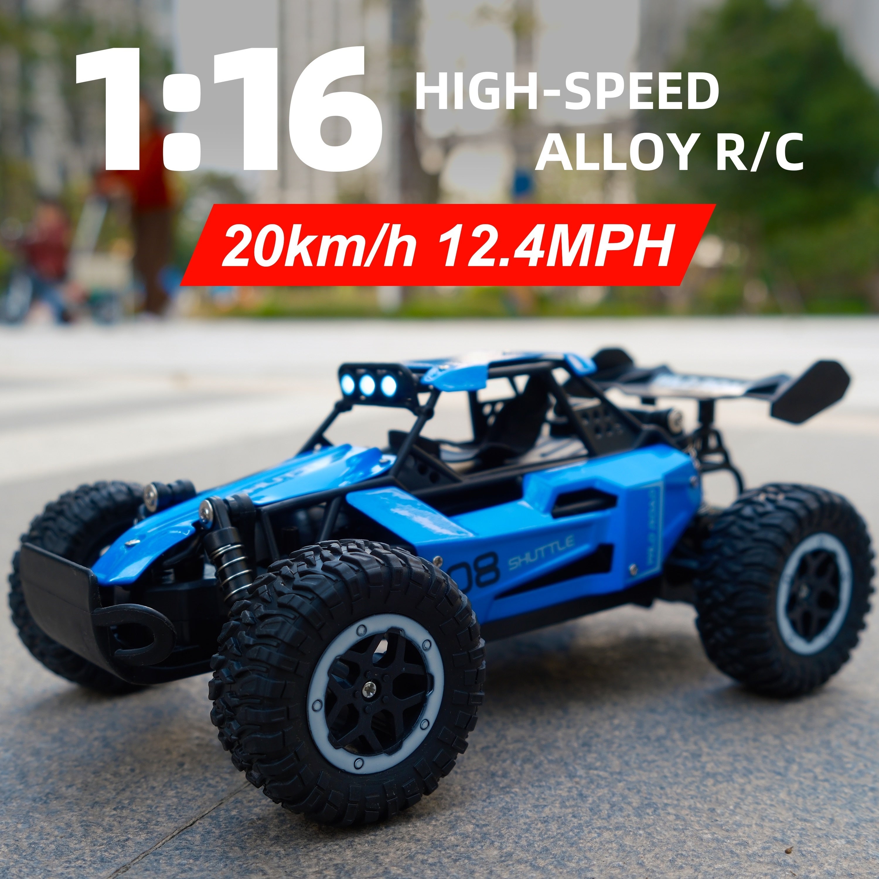 1:16 2.4G Remote Control Car, High-Speed Up To 20 Km/h, All Terrain Off-Road Electric Toy Car, Christmas, Halloween, Thanksgiving Day Gift