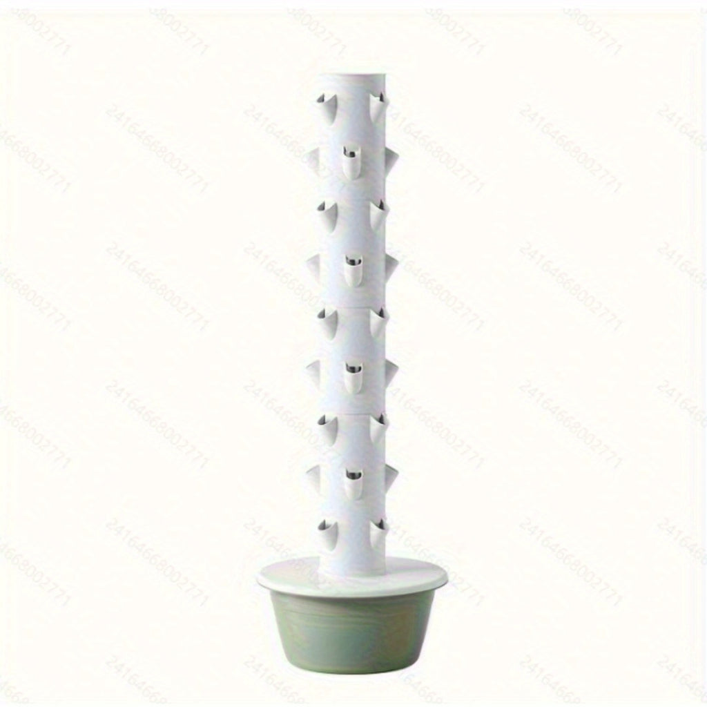 1pc 7 & 9 Layer Hydroponic Plant Tower - White Wooden Indoor Gardening System, Soilless Cultivation, No Electricity Needed, Space-Saving Vertical Planter for Herbs, Leafy Greens & Flowers