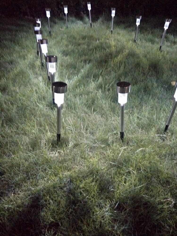 24pcs 5W High Brightness Solar Power LED Lawn Lamps with Lampshades White & Silver