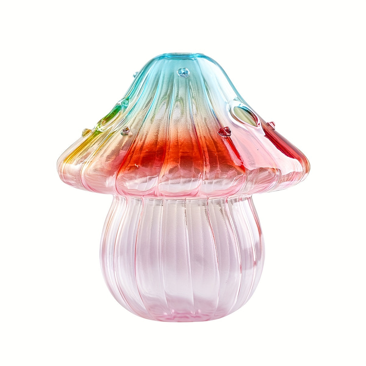 1pc Colorful Glass Mushroom Vase for Indoor Hydroponic Flower Arrangement and Home Decor