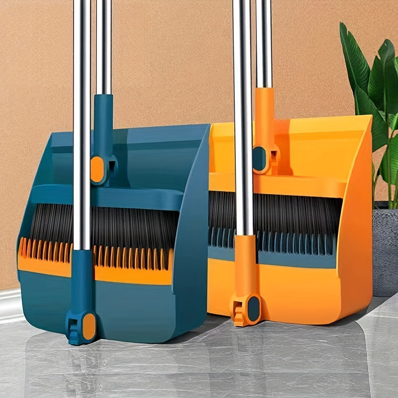 1 Set, Household Broom And Dustpan Set, Durable Sweeping Broom And Dustpan With Long Handle, Creative Dustpan With Comb Tooth, Floor Cleaning Tool, For Home Office School Dorm, Cleaning Supplies, Cleaning Gadgets, Back To Sch