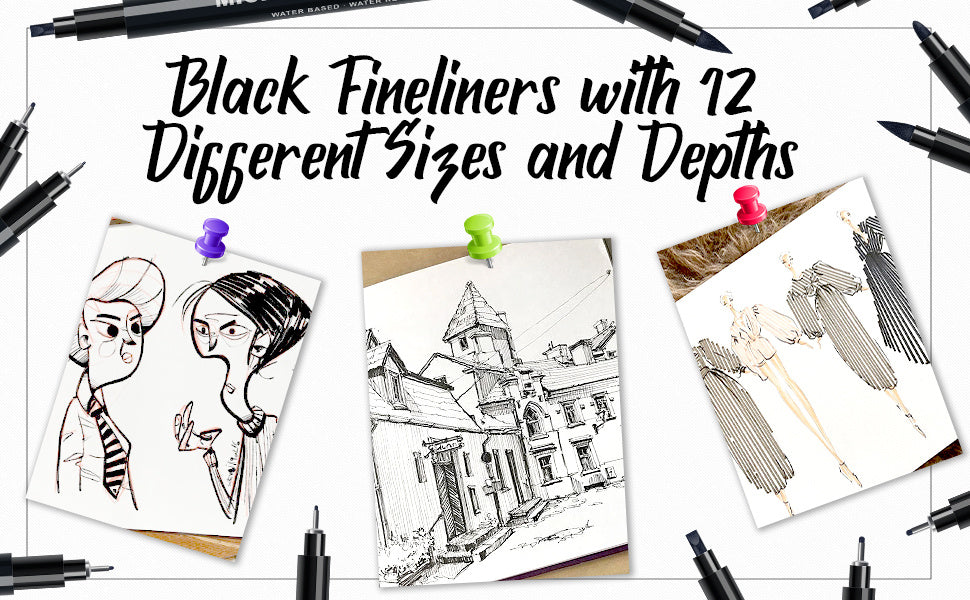 12pcs Black Needle Tube Pen - Perfect for Drawing Fine Lines and Detailed Artwork!