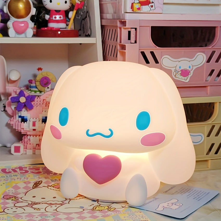 1200mAh Cinnamoroll Silicone Night Light with 3 Speed Adjustment, 3 Color Lighting, Remote Control, and USB Charging